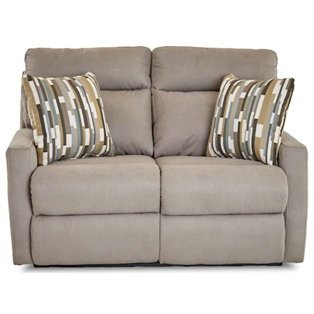 Power Reclining Loveseat with Track Arms and Pillows